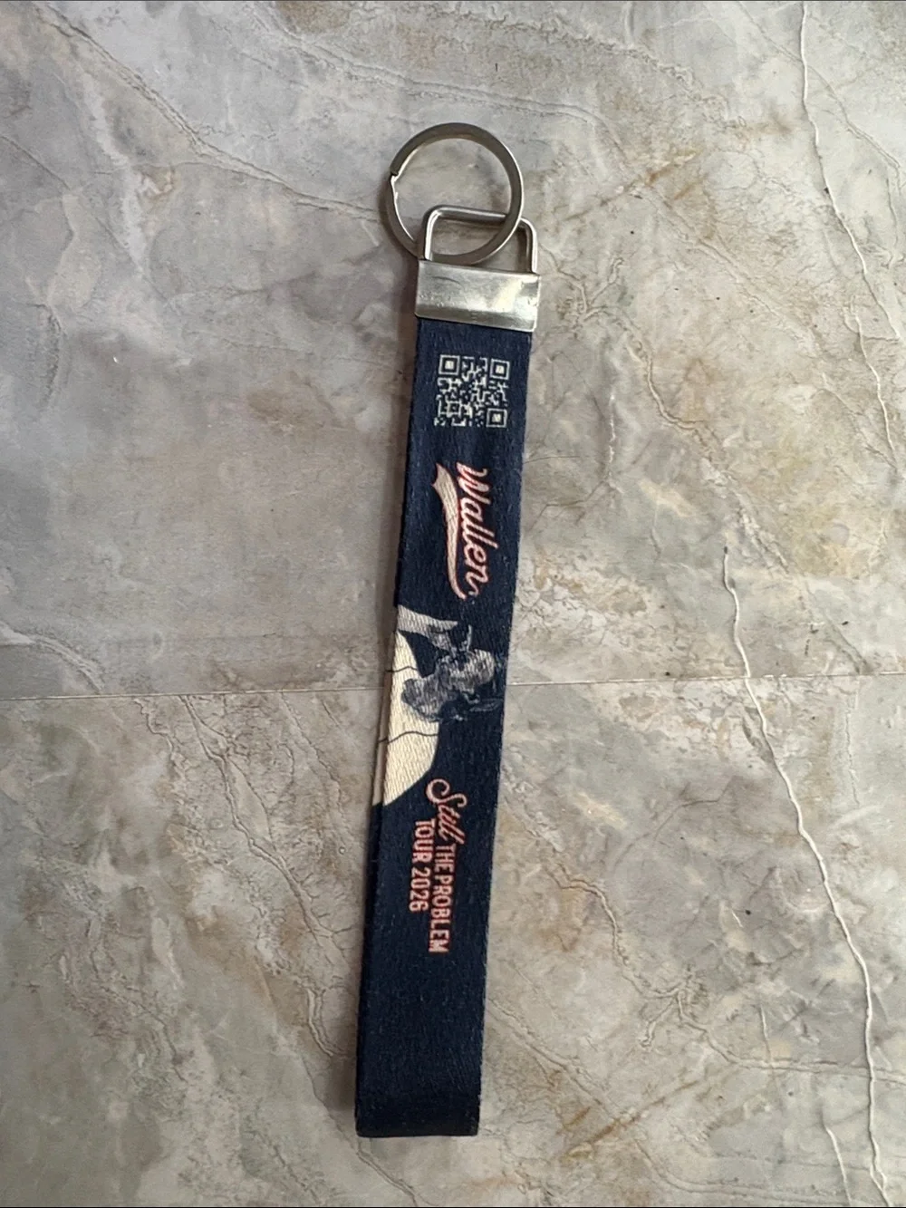 Black Fabric Keyring Wrist Strap